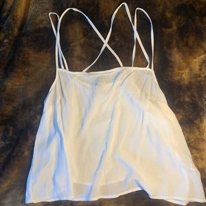 H & M…S:M…White spaghetti strap with back crossover